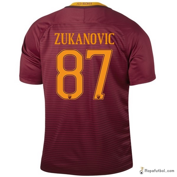 Camiseta As Roma Replica Primera Ropa Zukanovic 2016/17 Rojo